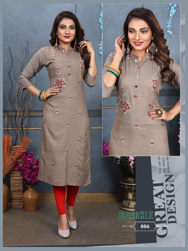 Aagya Sparkle New Regular Rayon Designer Kurti Collection